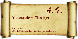 Alexander Ibolya névjegykártya