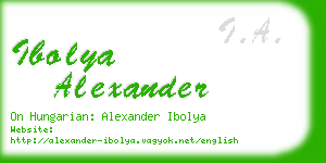 ibolya alexander business card